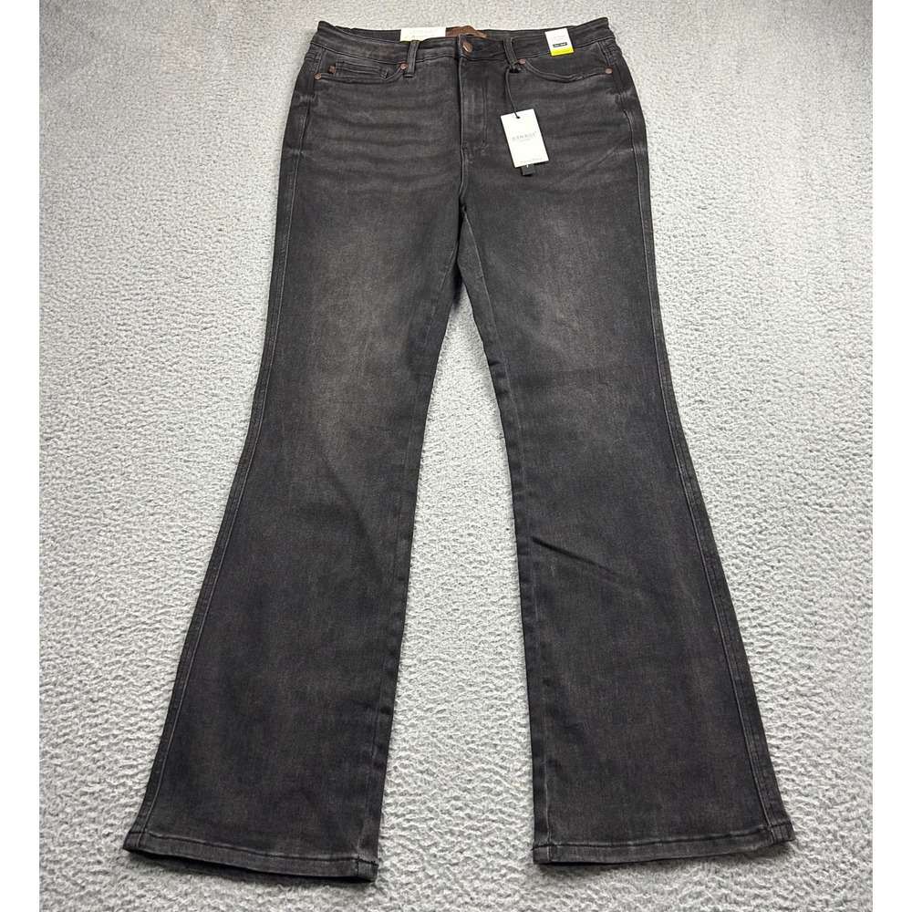New Judy Blue Jeans Womens 15/32 Short Black Bootcut High Waist Tummy Control